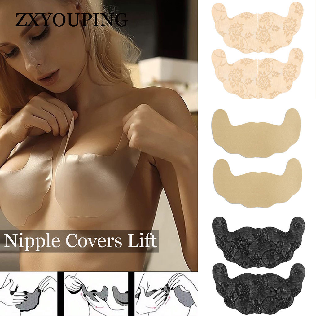 Push Up Bra Silicone - 5-parowa koronkowa osłona na sutek samoprzylepna