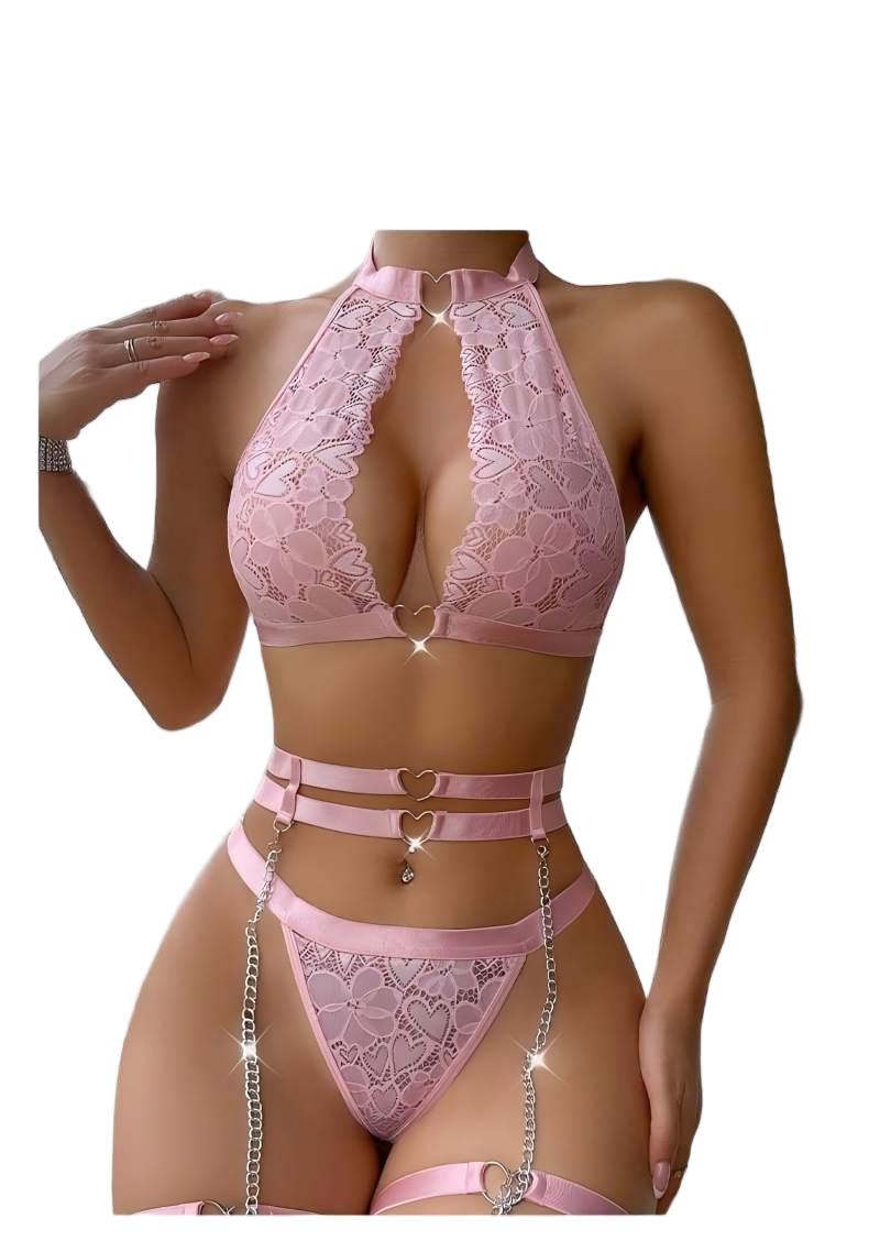 Underwire Bra Padded - Seksowny Komplet Bielizny Koronkowej Push Up