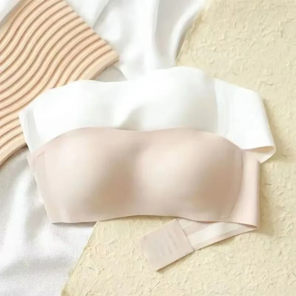 Plunge Bra Push Up - Jednokolorowy biustonosz bez ramiączek owinięty niewidoczny