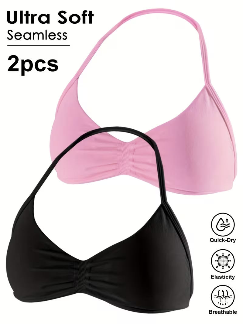 Underwire Bra Padded - 2 szt. Bezszwowe, seksowne topy sportowe